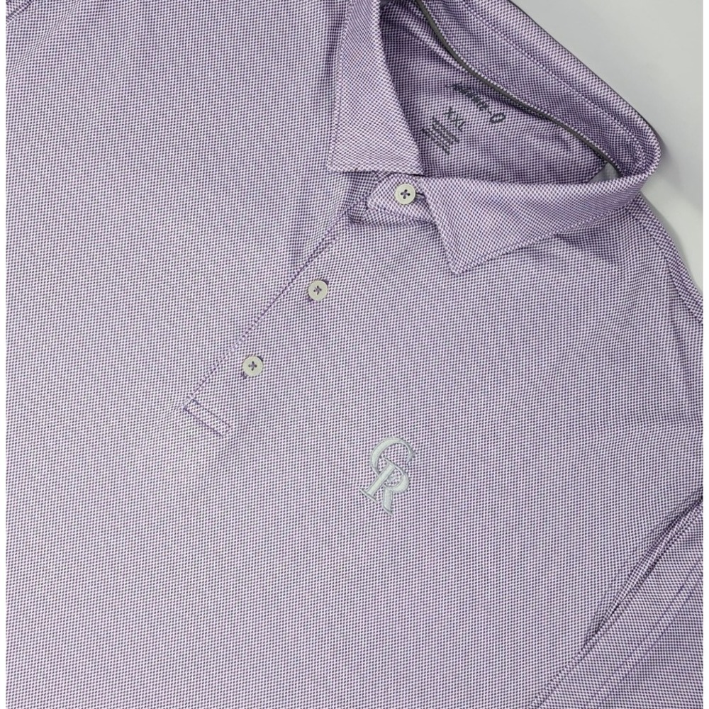 Colorado Rockies Polo Shirt Mens‎ Size XXL 2XL Purple AOP johnnie-O Stretch EUC